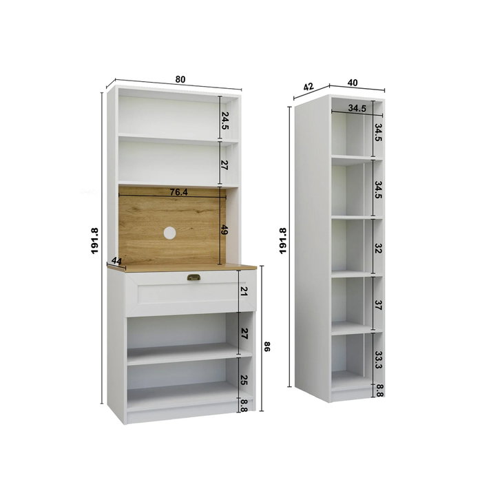Hanah Home Nero 1600-210 Stand de Café Blanco